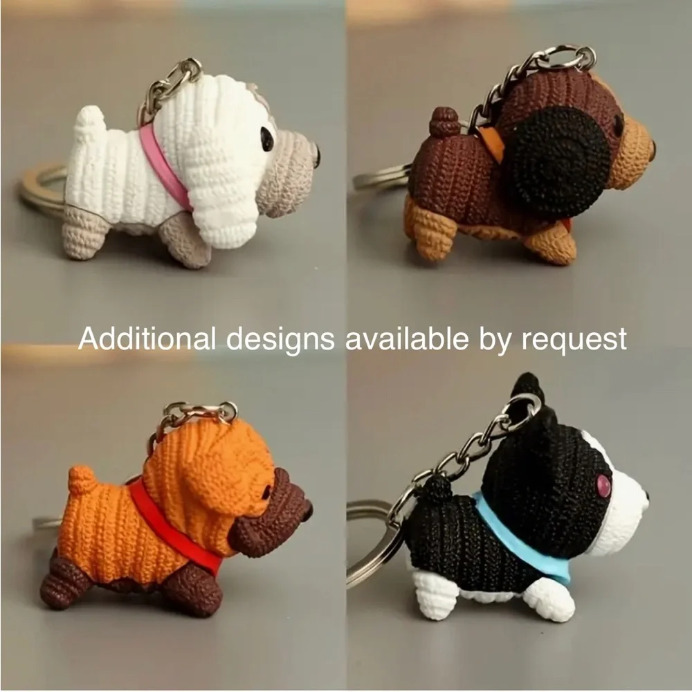 Frenchie Boston Terrier Resin Keychain - Key Ring